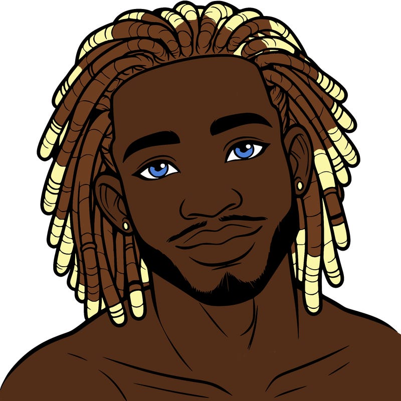 beautiful african american man with dreads