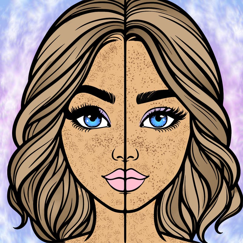 realistic girl split half