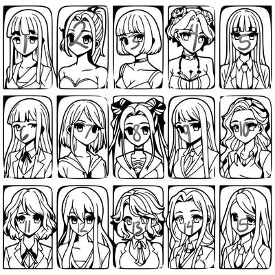 girls that look diffrent anime