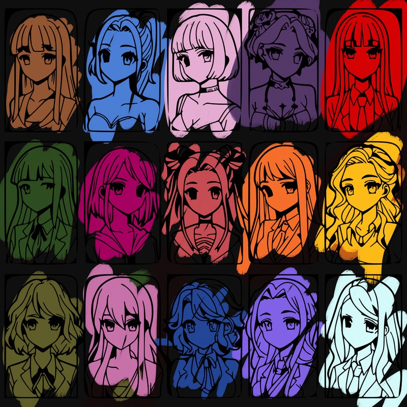 girls that look diffrent anime