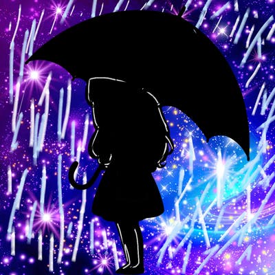 lonely girl holding black umbrella