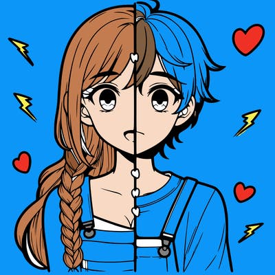 realistic girl boy split