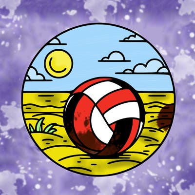 volleyball on a beach