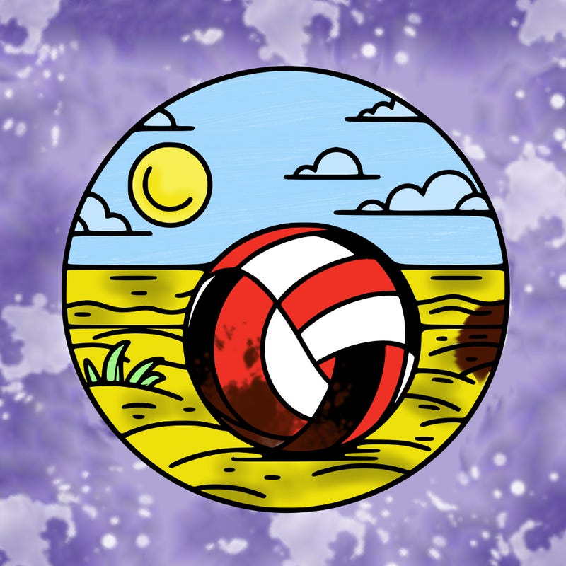 volleyball on a beach