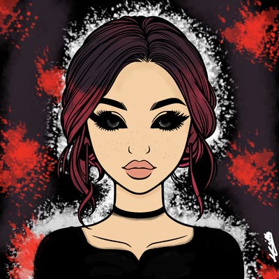 realistic girl with makeup on