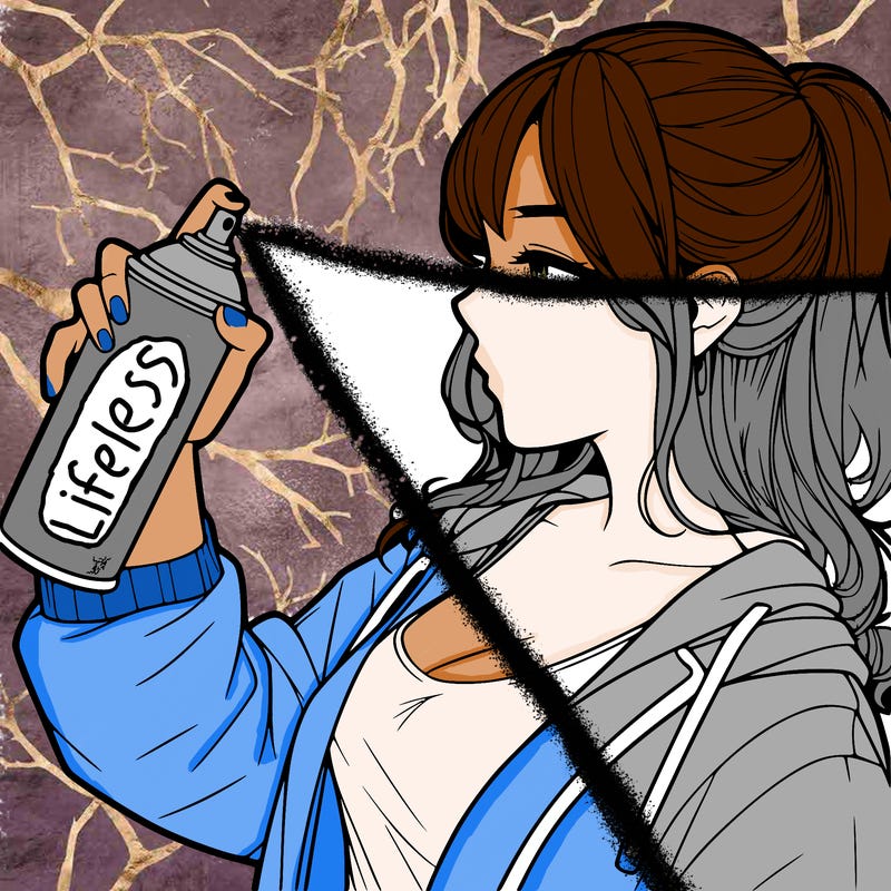 a realistic girl spray, painting