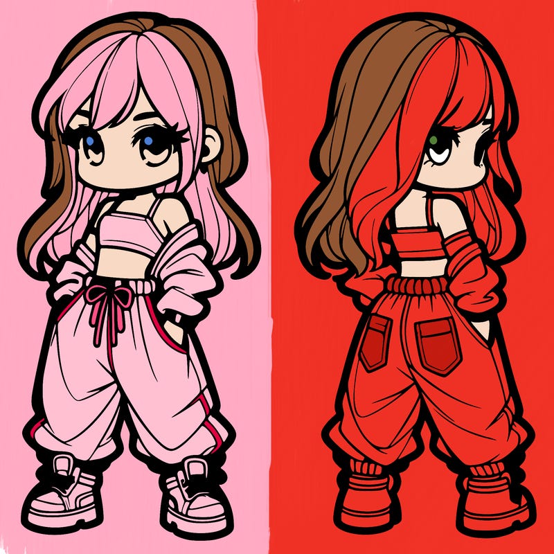 girl in crop top and baggy pants