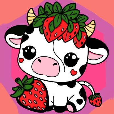 cute strawberry cow