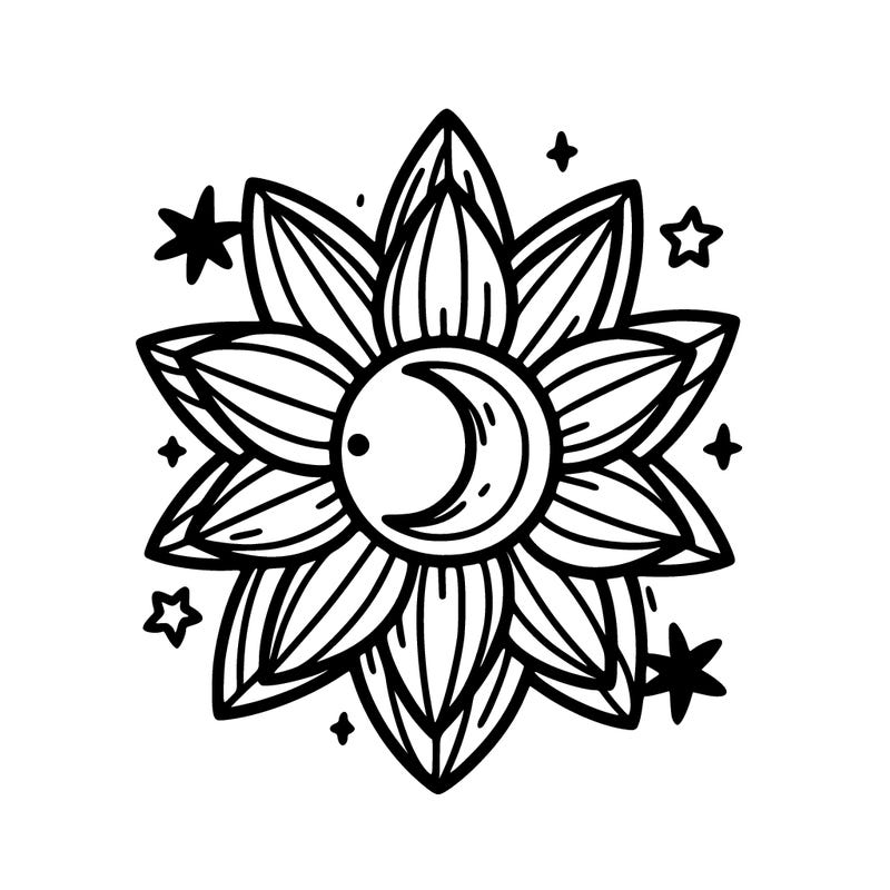 star moon flower