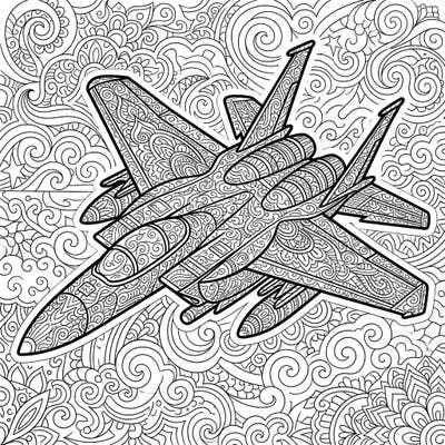 Prepare for an aerial art adventure with our captivating Military Jet Zentangle coloring page, where the thrill of high-performance aircraft meets meditative pattern artistry. This unique design offers a relaxing yet engaging experience, perfect for aviation enthusiasts and Zentangle lovers alike.