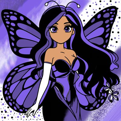 butterfly woman
