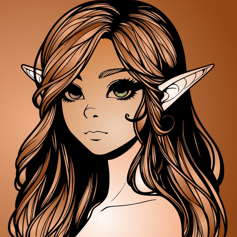 elf girl realistic dark fantasy