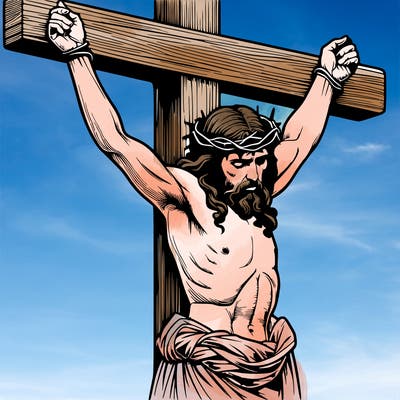 jesus realistic on the cross
