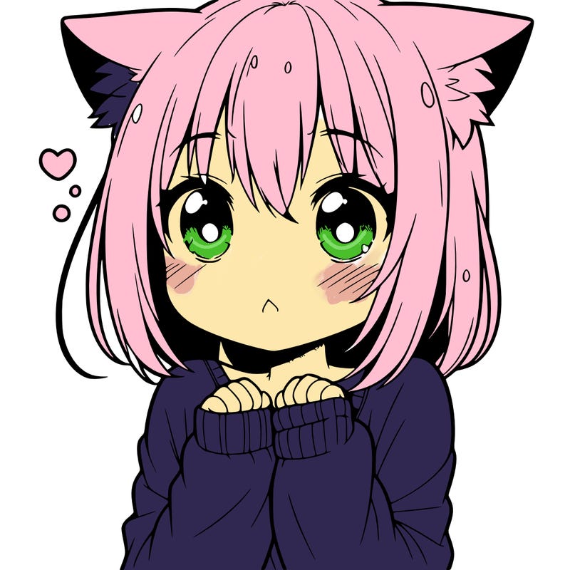 shy anime catgirl