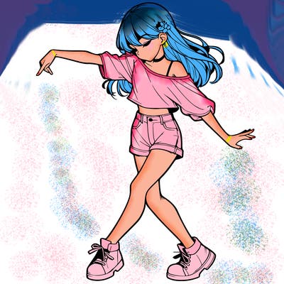 realistic girl danceing