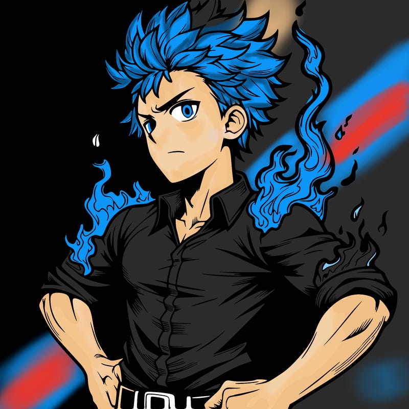 realistic manga man of fire