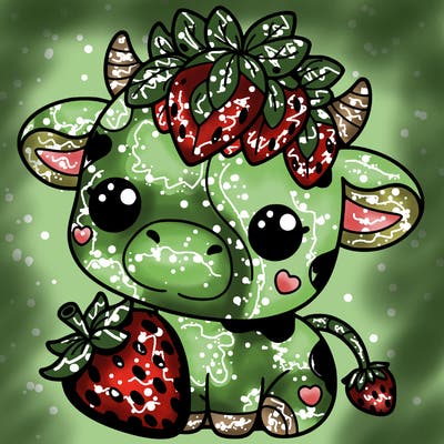 cute strawberry cow
