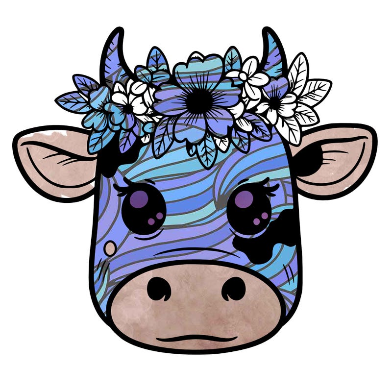 cow with flower crown