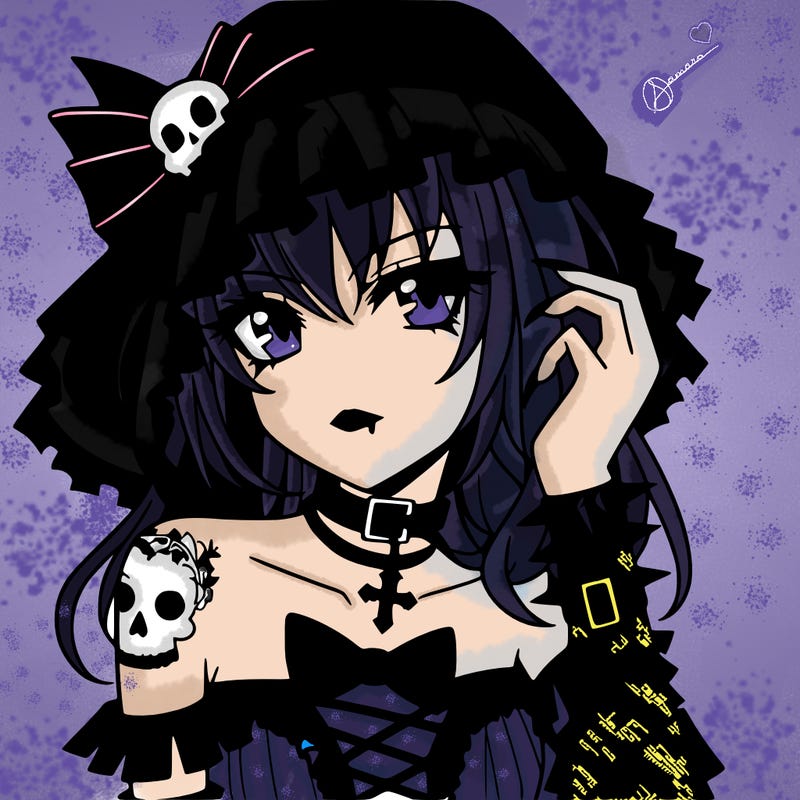 goth anime girl