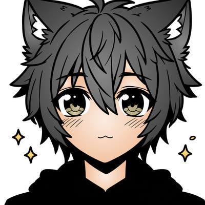 anime boy with wolf ears and cute eyes
