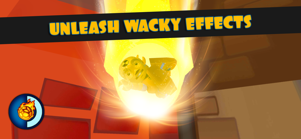 Falling Fred Redux - Falling Fred character plummeting inside a glowing yellow power up effect