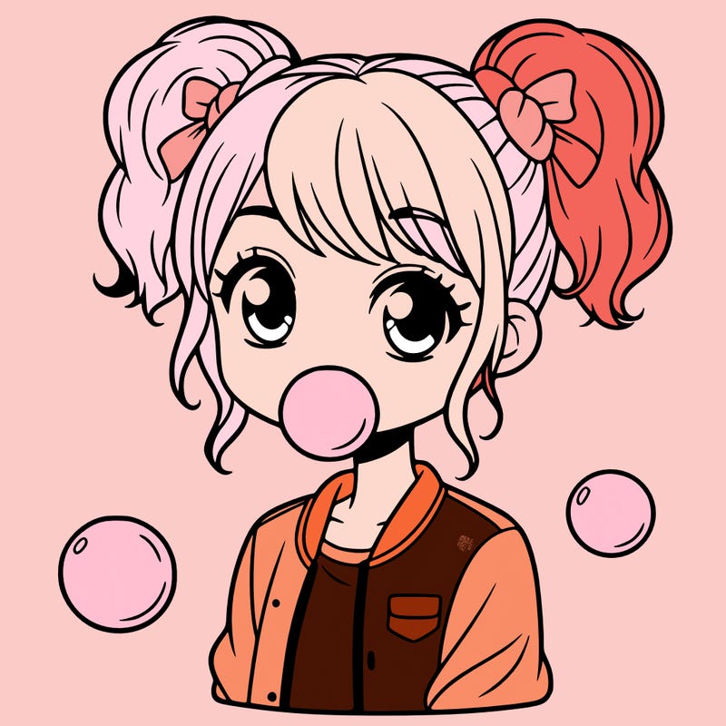 girl with bubble gum