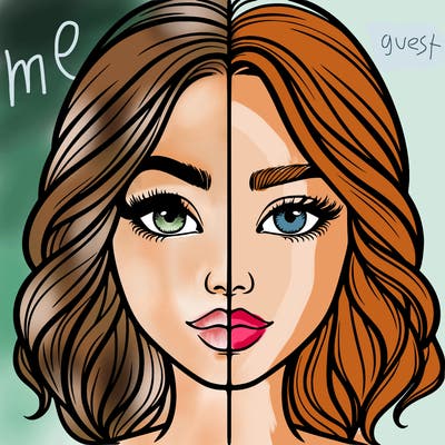 realistic girl split half