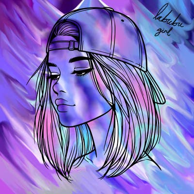 realistic  girl with a backwards hat