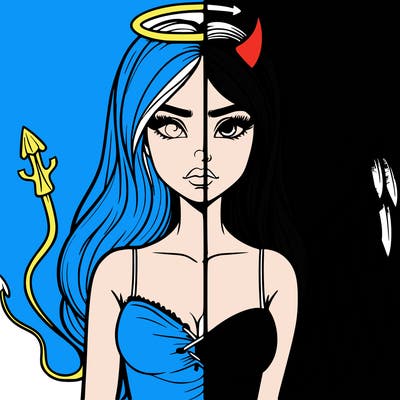 devil vs angel realistic girl