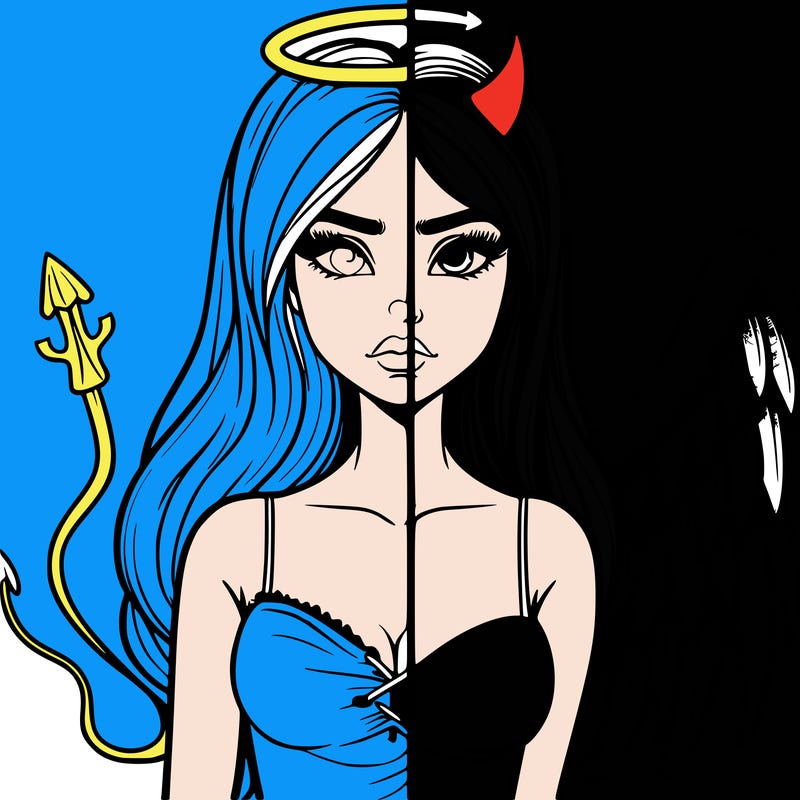 devil vs angel realistic girl