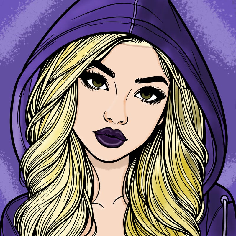 realistic beautiful girl with a hood on