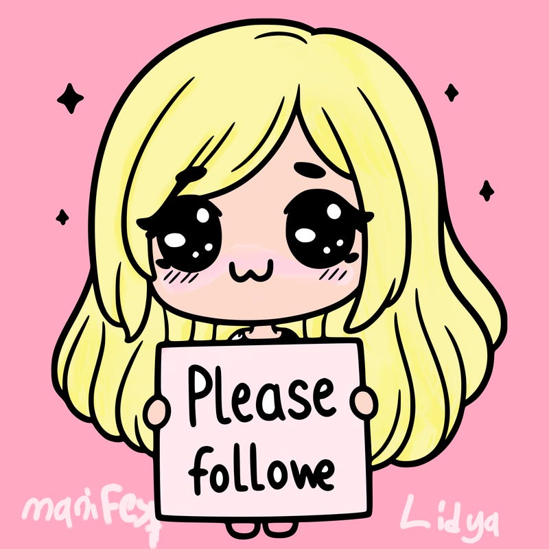 a girl holding  a sign  saying please  follow  me