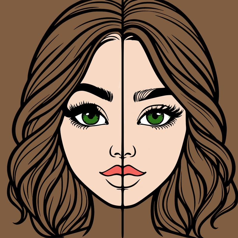 realistic girl split half