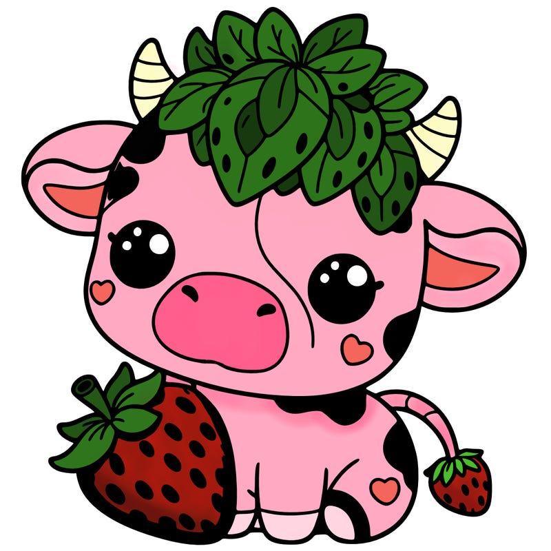 cute strawberry cow