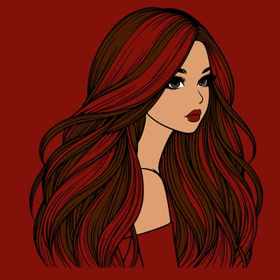 realistic girl with long realistic hair