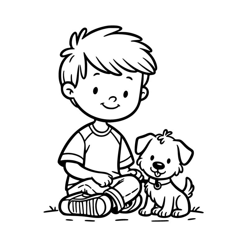 boy with a dog