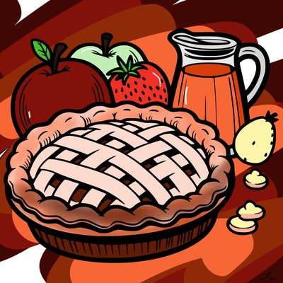 a pie of food