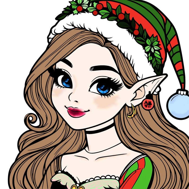 christmas girl elf realistic