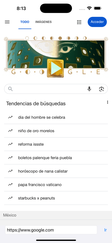 Netsafe Web Navigator interface showing the Google search page and trending topics.