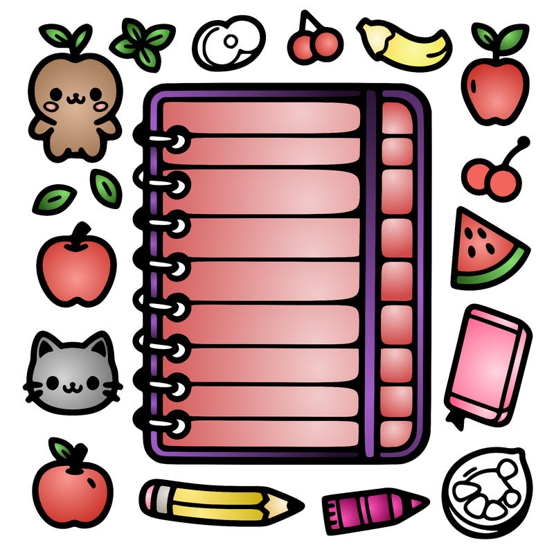 a picture of a notebook, but divided into four parts