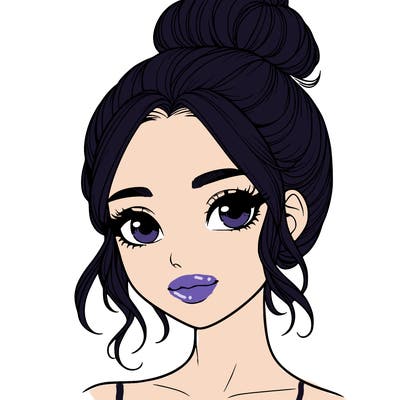 realistic pretty girl with hair in bun