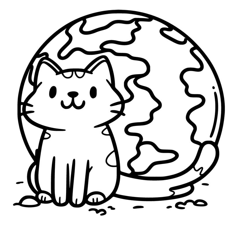 cat sitting on earth