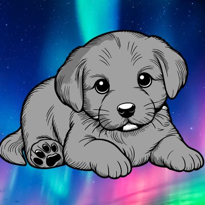 a cute realistic puppy