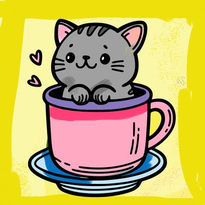 a  cat in a cup
