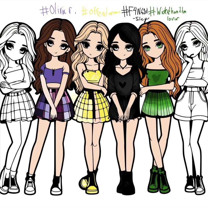 a group of girls realistic