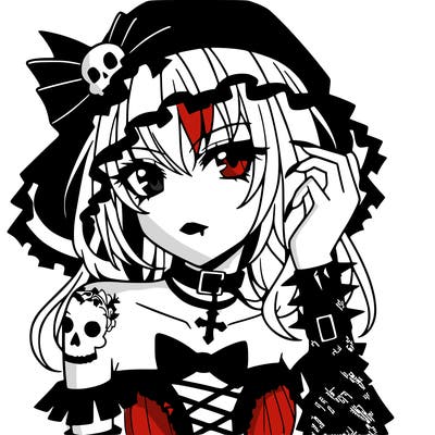 goth anime girl