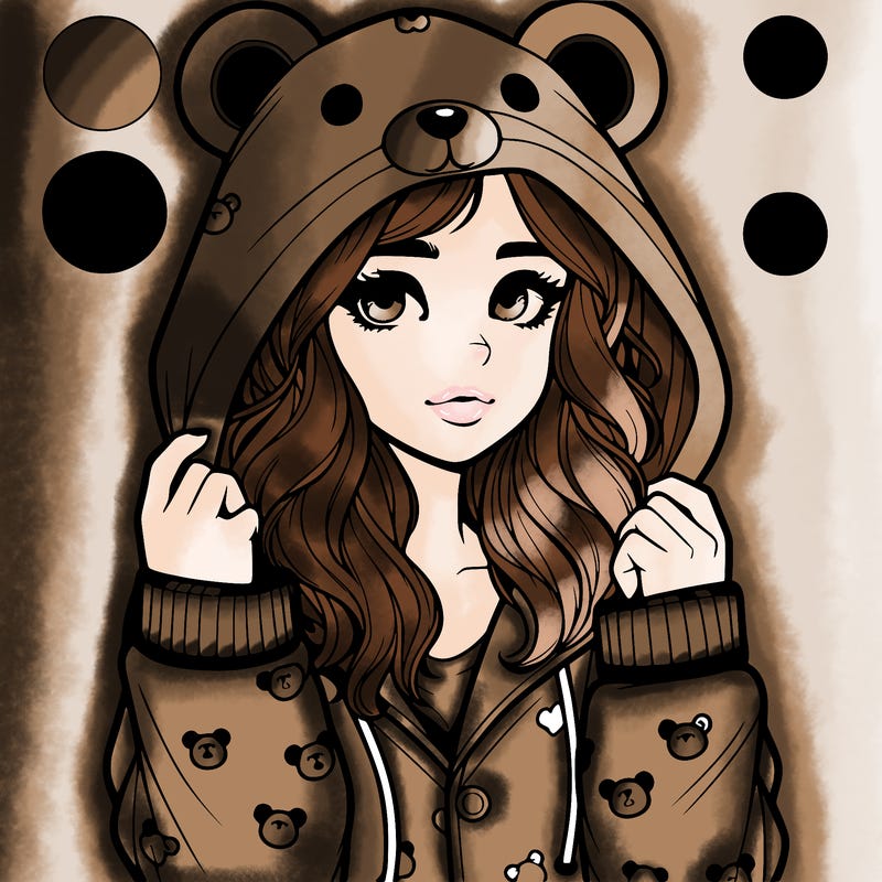 realistic girl in a animal pjs hoodie