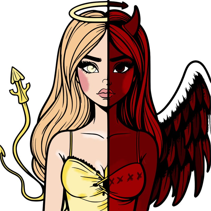 devil vs angel realistic girl