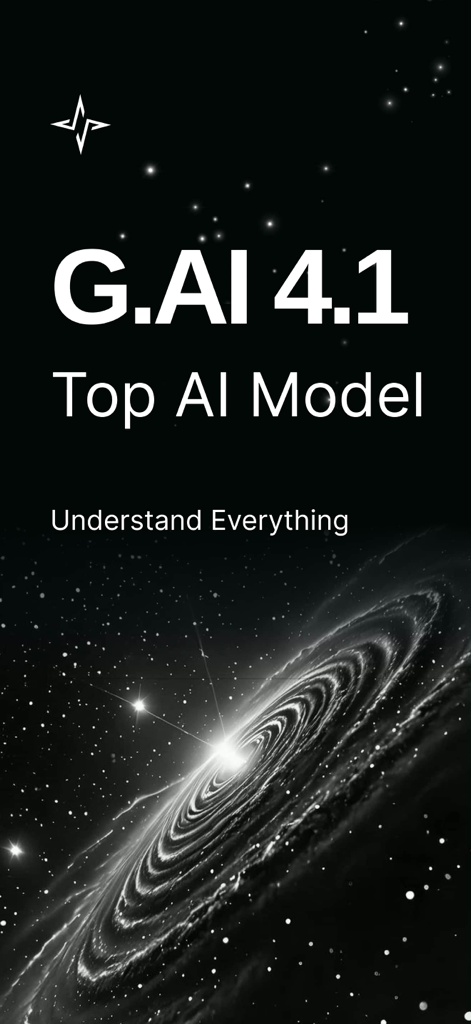 G.AI 4.1 - Ask AI Chatbot - G.AI 4.1 Ask AI Chatbot splash screen with a galaxy background and space theme