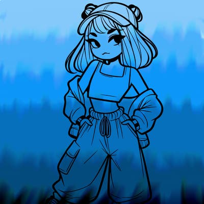 girl in crop top and baggy pants